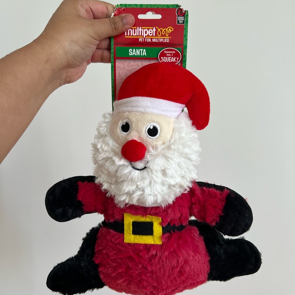 Santa Plush Toy for Kids - Red and Black